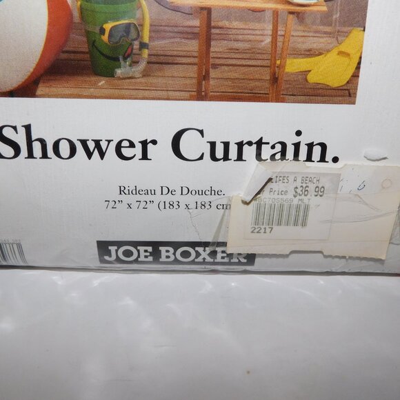 Retired Joe Boxer Multicolor Beach balls Shower Curtain Life's a Beach NEW - Picture 4 of 7